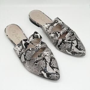 Matisse On Course Snake Printed Leather Slip On Mules Loafers Size 6.5